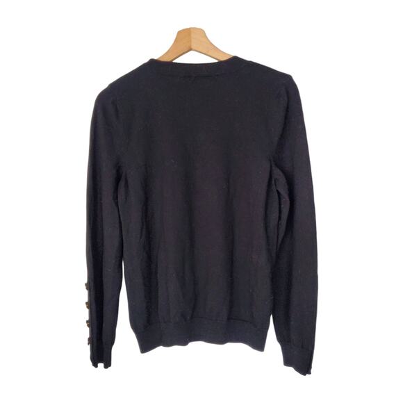 Sezane La Maille Paulo Merino Wool Long Sleeve Jumper Sweater Knit Black Size XL - Picture 4 of 11